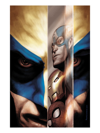 Wolverine #40 Cover: Wolverine, Captain America, Iron Man and Spider-Man