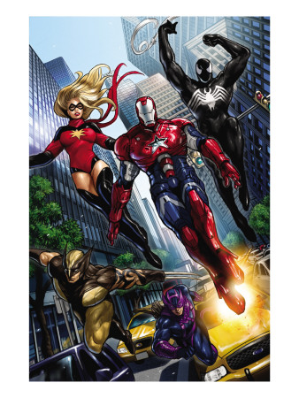 Ms. Marvel #44 Group: Iron Patriot, Wolverine, Hawkeye, Ms. Marvel and Spider-Man