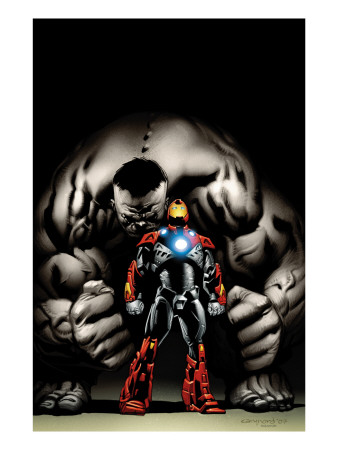 Ultimate Human #4 Cover: Iron Man and Hulk