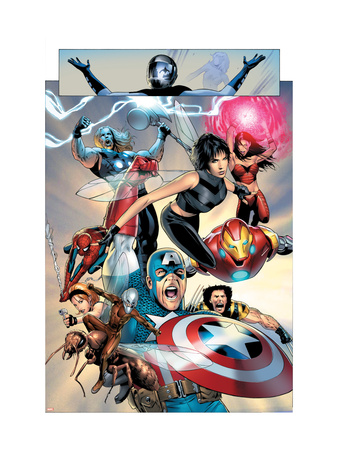 Ultimate Fantastic Four #26 Group: Captain America, Wasp, Iron Man, Thor, Spider-Man and Ant-Man