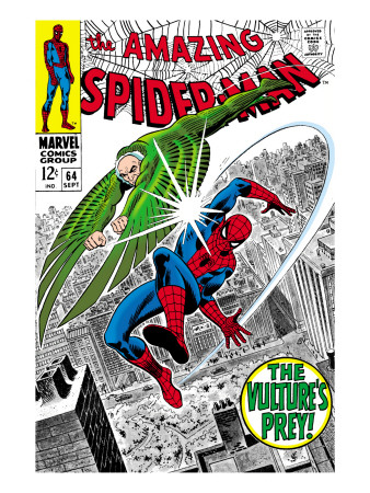 The Amazing Spider-Man #64 Cover: Vulture and Spider-Man Fighting