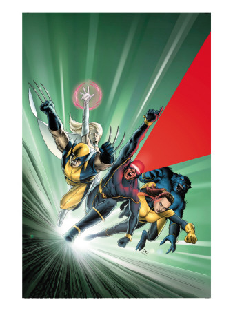 Astonishing X-Men #1 Cover: Cyclops, Shadowcat, Beast, Wolverine, Emma Frost and X-Men