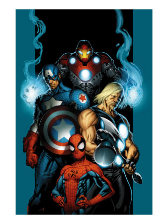 Ultimate Spider-Man #70 Cover: Spider-Man, Thor, Captain America, Iron Man and Ultimates
