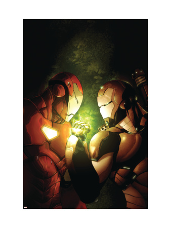 Avengers: The Initiative #12 Cover: Iron Man and War Machine Fighting and Flying