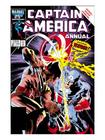 Captain America Annual #8 Cover: Captain America and Wolverine Flying
