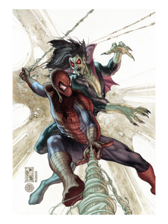 The Amazing Spider-Man #622 Cover: Spider-Man and Morbius