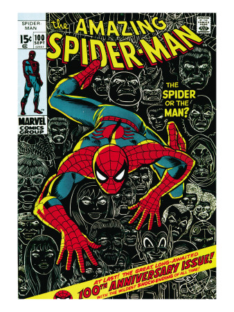 Marvel Comics Retro: The Amazing Spider-Man Comic Book Cover #100, 100th Anniversary Issue