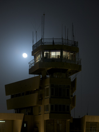 Cob Speicher Control Tower under a Full Moon