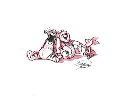 Tigger, Pooh, and Piglet Share a Giggle