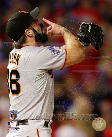 Brian Wilson Celebrates Winning Game Five of the 2010 World Series Poster