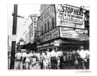 Nathan`s Hot Dogs, Coney Island, New York, c.1960