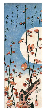 Blossoming Plum Tree with Full Moon