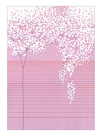 Floral with Horizontal Lines Giclee Print