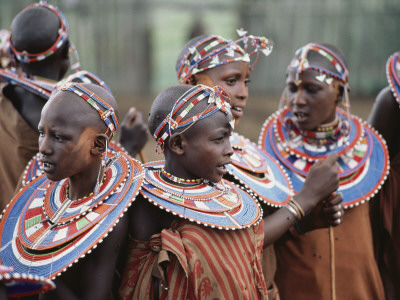 Buy A Group Portrait of Masai Women in Native Costume at AllPosters.com