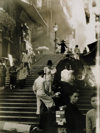 Buy Vendors and Pedestrians Along a Steep Staircase at AllPosters.com