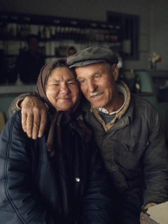 Buy Smiles Crease the Faces of a Romanian Couple at AllPosters.com