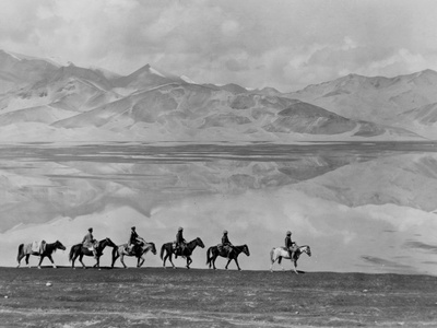 Buy Men on Horseback Riding Along the Shore of Lake Bulun Kul at AllPosters.com