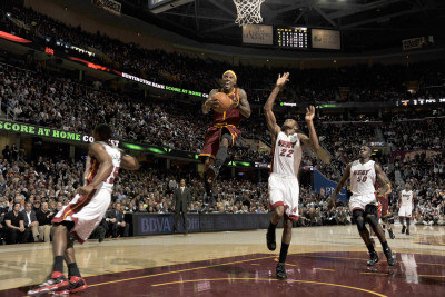 Miami Heat v Cleveland Cavaliers: Daniel Gibson, Mario Chalmers and James Jones