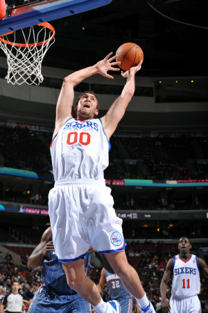 Buy Charlotte Bobcats v Philadelphia 76ers: Spencer Hawes at AllPosters.com