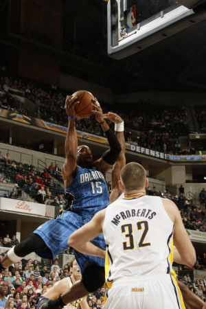 Orlando Magic v Indiana Pacers: Vince Carter and Josh McRoberts
