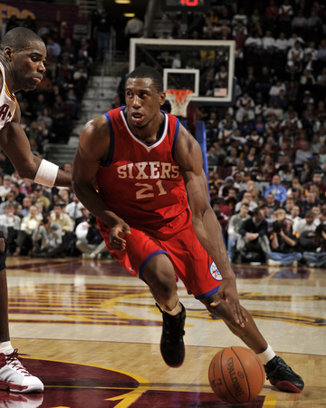 Philadelphia 76ers v Cleveland Cavaliers: Thaddeus Young and Antawn Jamison