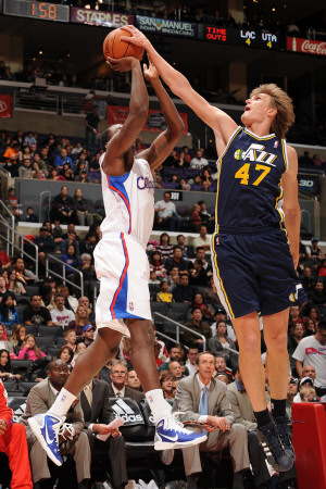 Buy Utah Jazz v Los Angeles Clippers: Al-Farouq Aminu and Andrei Kirilenko at AllPosters.com
