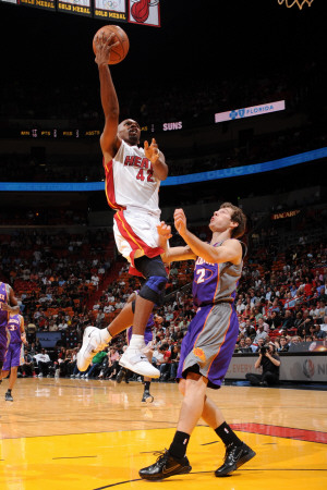 Phoenix Suns v Miami Heat: Jerry Stackhouse and Goran Dragic