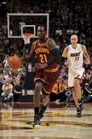 Miami Heat v Cleveland Cavaliers: J.J. Hickson and Zydrunas Ilgauskas
