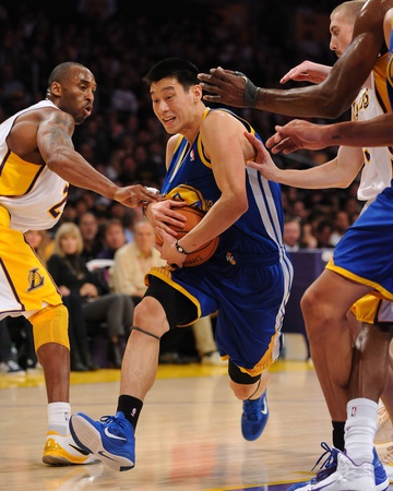 Golden State Warriors v Los Angeles Lakers: Jeremy Lin and Kobe Bryant