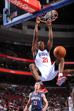 Buy Charlotte Bobcats v Philadelphia 76ers: Thaddeus Young at AllPosters.com