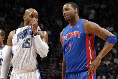 Detroit Pistons v Orlando Magic: Vince Carter and Tracy McGrady