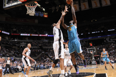 New Orleans Hornets v San Antonio Spurs: Emeka Okafor and Tim Duncan