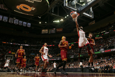 Miami Heat v Cleveland Cavaliers: Anderson Varejao, Jamario Moon and Dwyane Wade