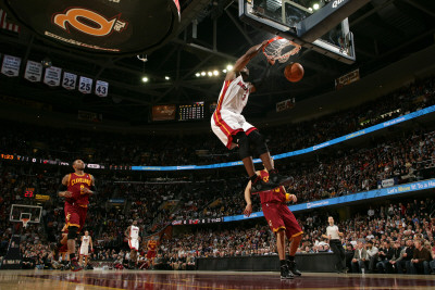 Buy Miami Heat v Cleveland Cavaliers: Dwyane Wade, Mo Williams and Anthony Parker at AllPosters.com