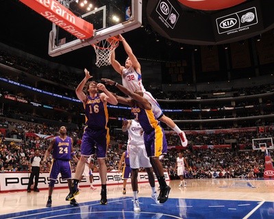 Los Angeles Lakers v Los Angeles Clippers: Blake Griffin, Pau Gasol and Lamar Odom Poster