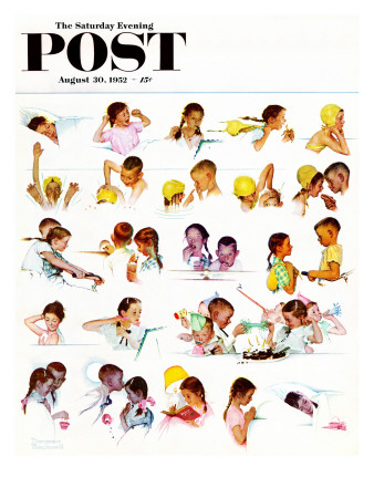 Buy "Day in the Life of a Girl" Saturday Evening Post Cover, August 30,1952 at AllPosters.com