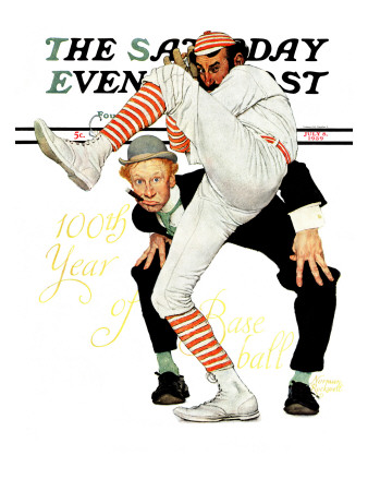 "100th Anniversary of Baseball" Saturday Evening Post Cover, July 8,1939 Poster