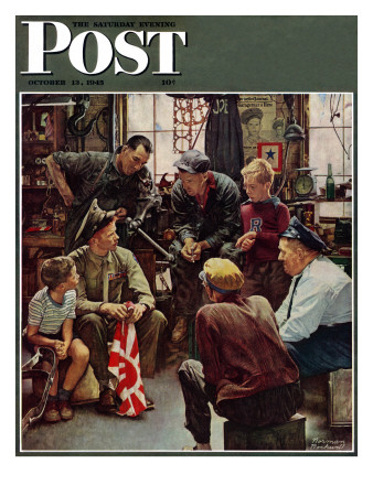 "Homecoming Marine" Saturday Evening Post Cover, October 13,1945