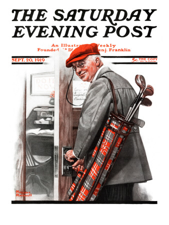 "Important Business" Saturday Evening Post Cover, September 20,1919 Poster