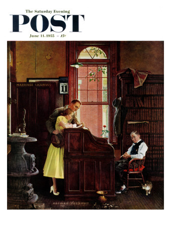 "Marriage License" Saturday Evening Post Cover, June 11,1955