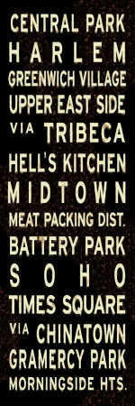 Central Park Weathered sign