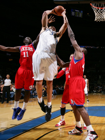 Philadelphia 76ers v Washington Wizards: JaVale McGee, Elton Brand and Jrue Holiday