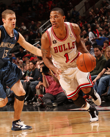 Buy Minnesota Timberwolves v Chicago Bulls: Derrick Rose and Luke Ridnour at AllPosters.com