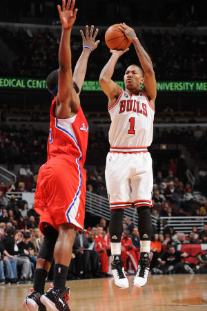 Los Angeles Clippers v Chicago Bulls: Derrick Rose and Baron Davis