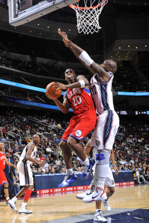 Philadelphia 76ers v New Jersey Nets: Jodie Meeks and Johan Petro