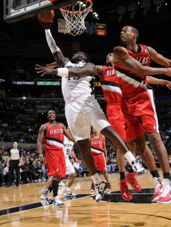 Portland Trail Blazers v San Antonio Spurs: DeJuan Blair and Marcus Camby