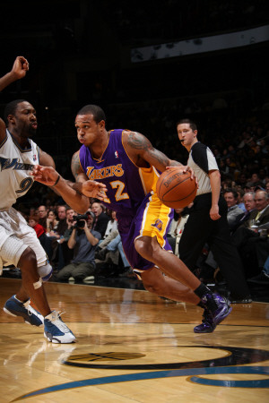 Los Angeles Lakers v Washington Wizards: Shannon Brown and Gilbert Arenas