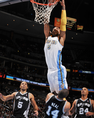 San Antonio Spurs v Denver Nuggets: J.R. Smith, Ime Udoka, Gary Neal and Richard Jefferson