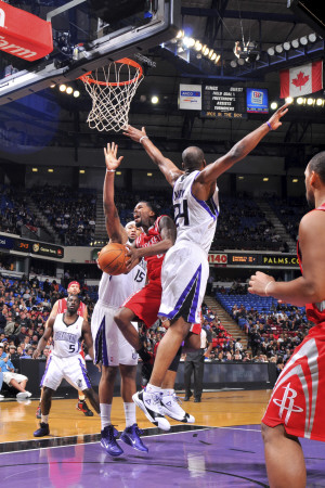 Houston Rockets v Sacramento Kings: Aaron Brooks and Carl Landry