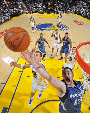 Buy Minnesota Timberwolves v Golden State Warriors: Kevin Love and Andris Biedrins at AllPosters.com